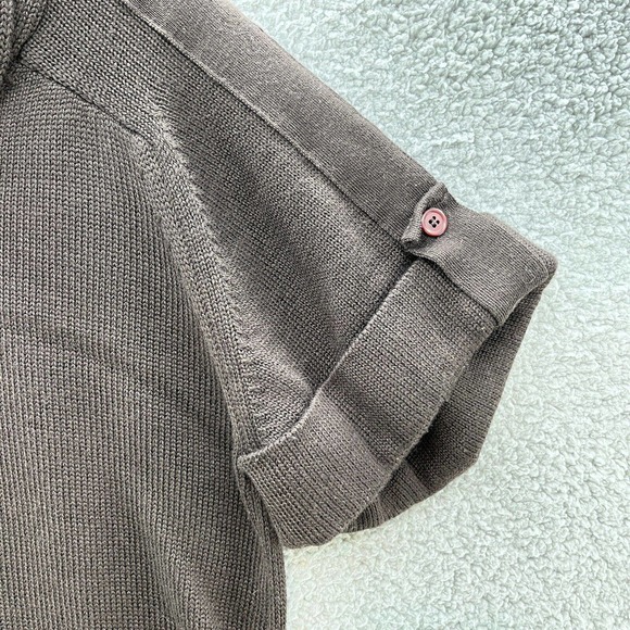 Tubino Sweater Brown Knit Merino Wool Blend Short Sleeve Cowl Italy - Picture 3 of 12